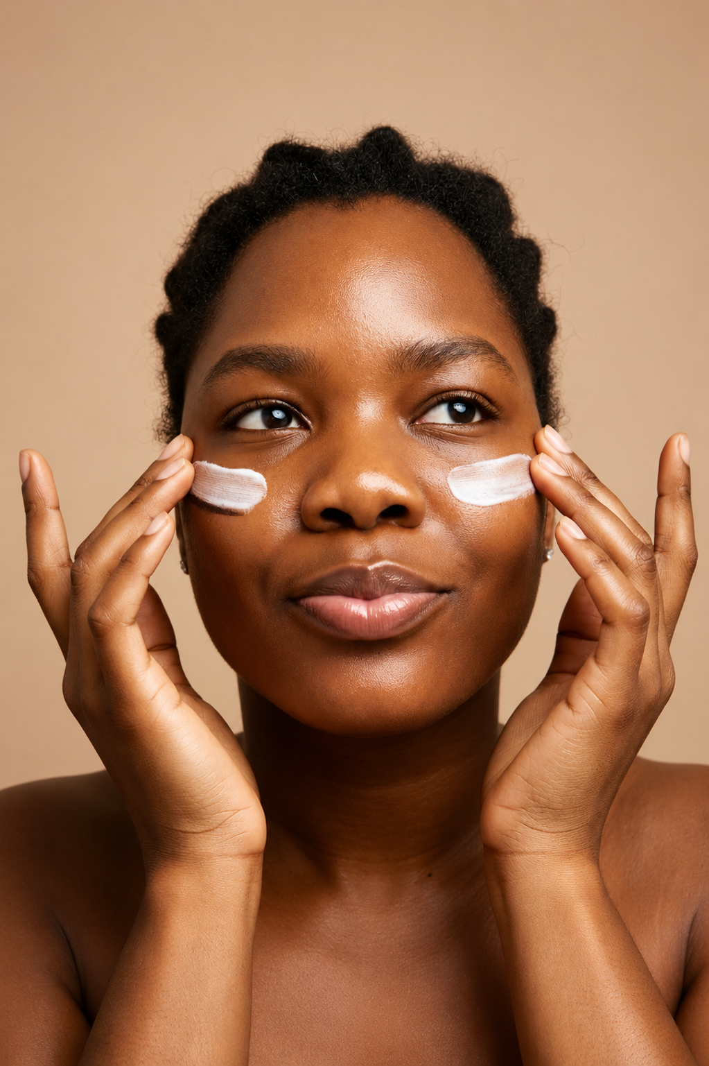 Woman applying Cerrova skincare cream during a daily skincare routine for healthy-looking skin
