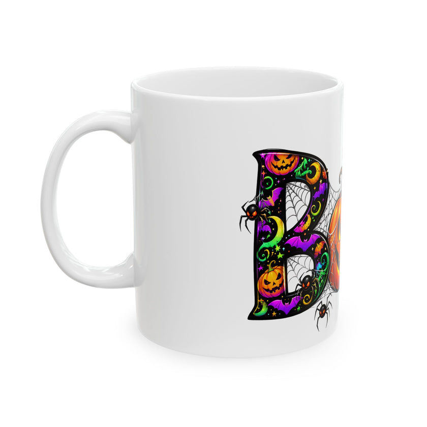 Halloween Pumpkin, Eyeball & Spider Ceramic Mug