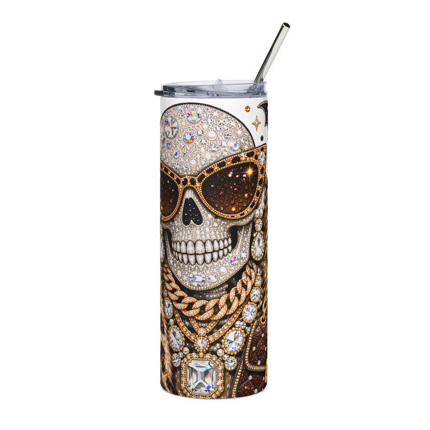 Glamorous Sugar Skull Tumbler – 20oz Stainless Steel