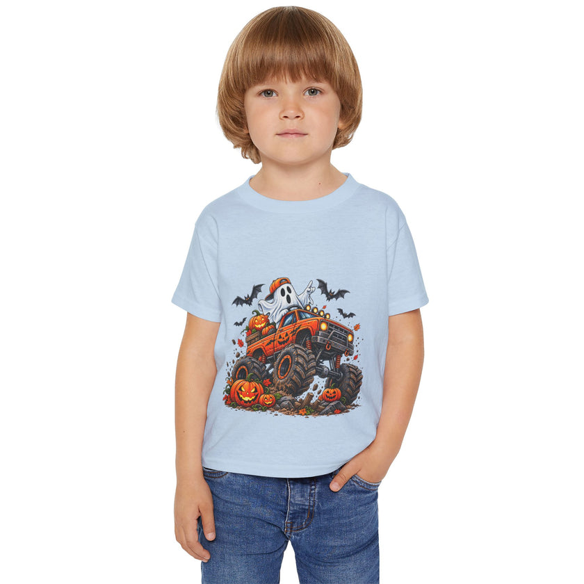 Toddler T-Shirt Halloween Monster Truck Pumpkin Design