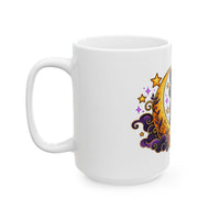 Black Cat Witch Halloween Ceramic Mug