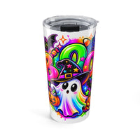 20oz Halloween Ghost Witch Tumbler – Colorful Spooky Drink Cup