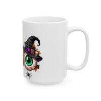 Halloween Pumpkin, Eyeball & Spider Ceramic Mug