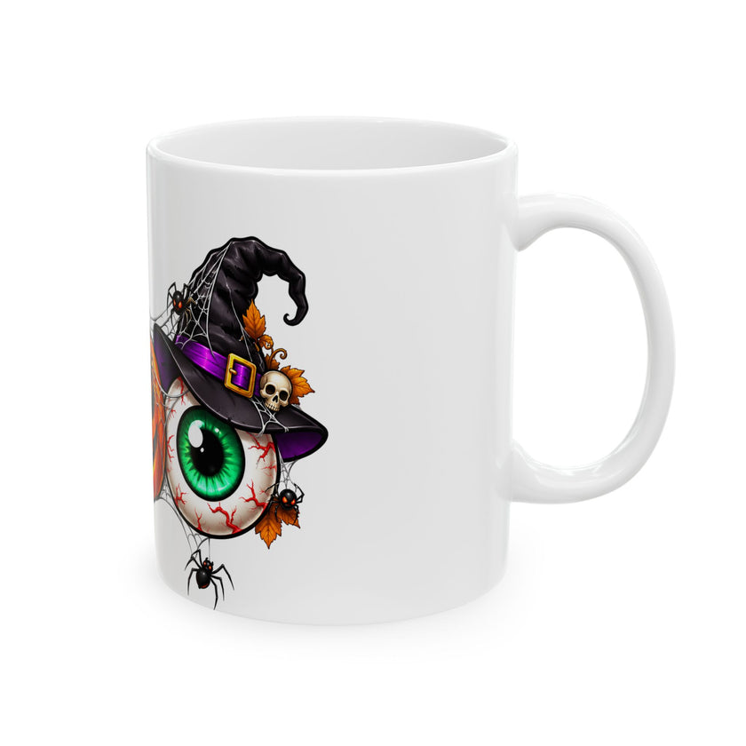 Halloween Pumpkin, Eyeball & Spider Ceramic Mug