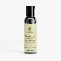 Cerrova Charcoal Facial Cleanser with Aloe Vera and Vitamin E . on a white background.
